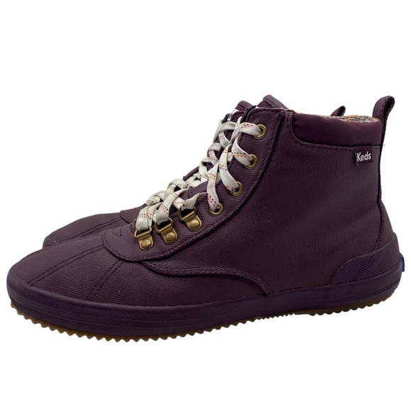 Keds Womens Shoes Scout Lace Up Boots Sz 9.5 Plum Purple Water Resistant Flat - Picture 13 of 13